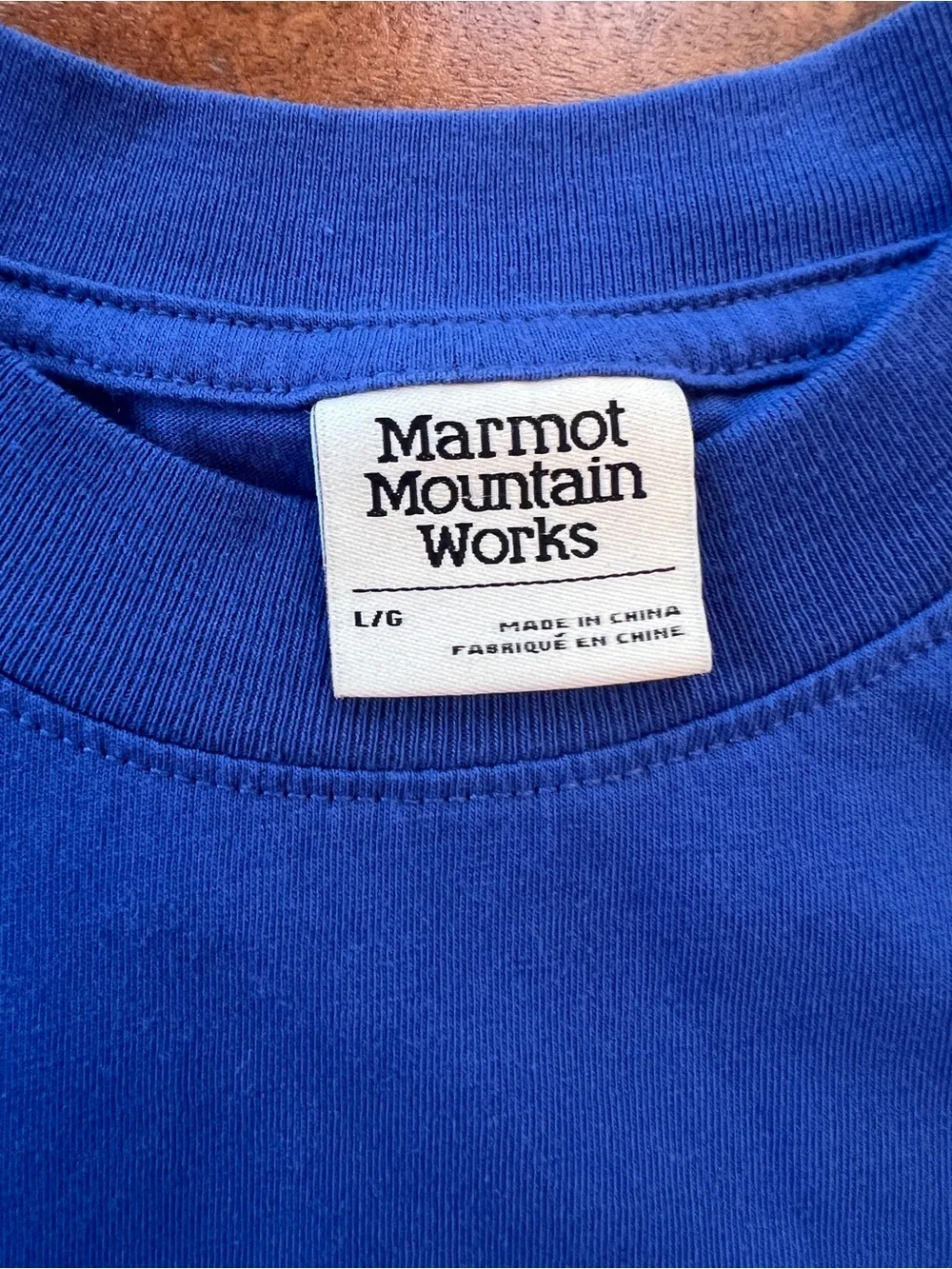 Marmot Mountain Work Blue Graphic Cotton T Shirt Size L - Picture 2 of 6